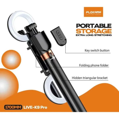 LIVE-K9 Pro Live Broadcast Stand Selfie Stick Tripod